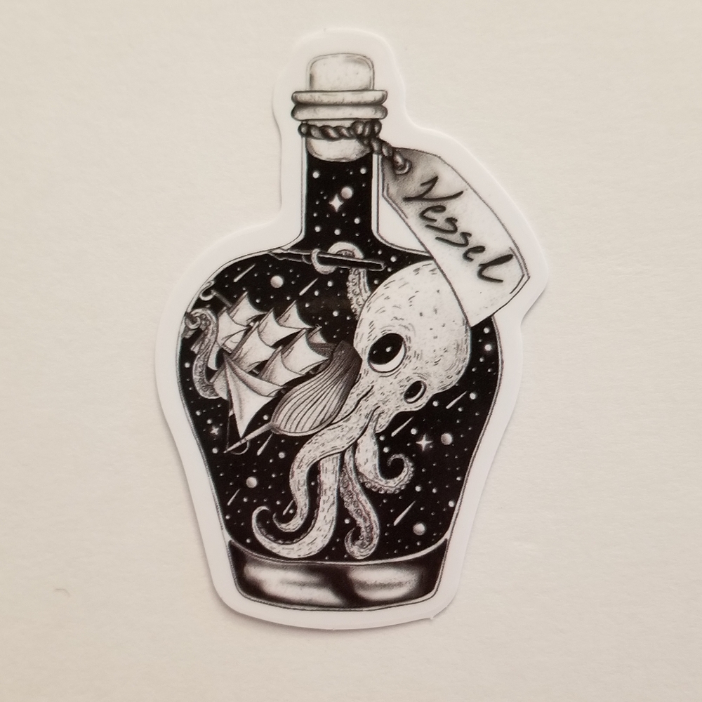 10/$10 Bottled Octopus Sticker